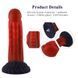 Силиконовый дилдо Hismith 8.35" Curved Silicone Dildo Red Monster Series (диаметр 4,3 см) картинка 2