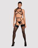 Портупея - бюстгальтер із еко-шкіри Obsessive A740 harness black, розмір O/S зображення