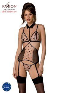 Корсет з відкритими грудьми + стрінги Passion DOMINICA CORSET beige, розмір L/XL зображення