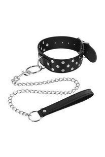 Нашийник з повідцем Fetish Tentation Rivets and Leash (довжина 54 см) зображення