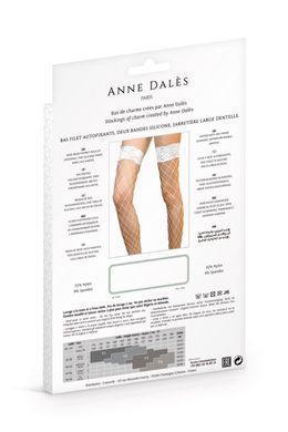 Белые чулки в крупную сетку Anne De Ales ERICA T1 White картинка