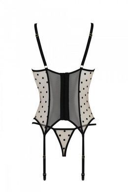 Корсет с открытой грудью + стринги Passion MARINA CORSET beige, размер S/M картинка