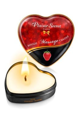 Массажная свеча сердечко Plaisirs Secrets Strawberry Клубника (35 мл) картинка