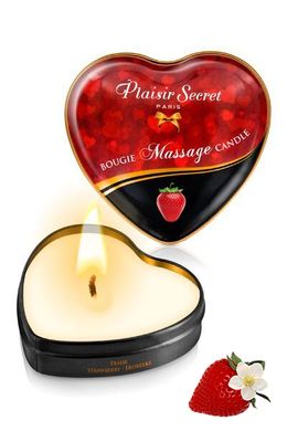 Масажна свічка сердечко Plaisirs Secrets Strawberry Полуниця (35 мл) зображення