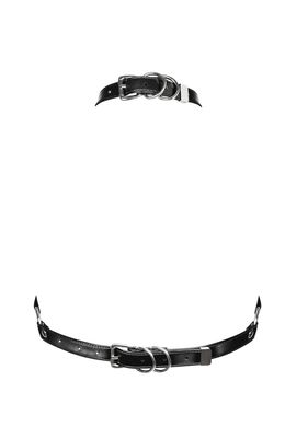 Портупея - бюстгальтер із еко-шкіри Obsessive A740 harness black, розмір O/S зображення