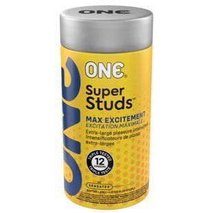 Презервативы с точечной ребристой текстурой ONE Super Studs (12 шт, подарочная упаковка) картинка
