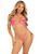 Минималистичное боди-бикини со стразами Leg Avenue Wrap around bikini bodysuit Neon Pink One Size картинка