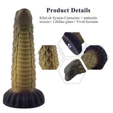 Силиконовый дилдо Hismith 8.5" Squama Beast Silicone Dildo Monster Series (диаметр 4,7 см) картинка