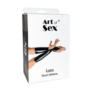 Короткі чорні вінілові мітенки Art of Sex Lora, розмір S зображення