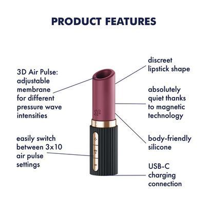 Вакуумний стимулятор Satisfyer Pro 2 Kiss (магнітна технологія 3D Air Pulse) зображення