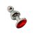 Металева анальна пробка Wooomy Lollypop Double Ball Metal Plug Red, розмір L (діаметр 3,5 см) зображення