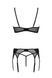Чарівний комплект: ліф, трусики та пояс Passion ECO LEAFA SET black, розмір L/XL картинка 4