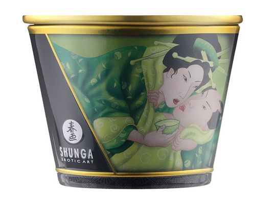 Массажная свеча с афродизиаками Shunga MASSAGE CANDLE Exotic Green Tea зеленый чай (170 мл) картинка