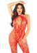 Кружевный бодистокинг Leg Avenue Seamless Net and Lace Lingerie Jumpsuit One Size, Red картинка