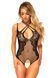 Ажурне боді з відкритим доступом Leg Avenue Net and lace crotchless teddy Black O/S картинка 3