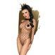 Боди в крупную сетку с высоким воротником Penthouse Scandalous Black, размер XL картинка 3