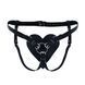 Трусики - серце для страпону з натуральної шкіри Feral Feelings Hearts Strap-on Belt Black зображення