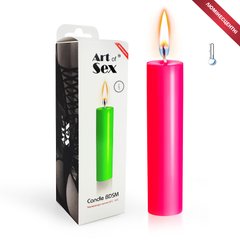 Люмінесцентна воскова свічка низькотемпературна Art of Sex, розмір M (довжина 15 см) рожева зображення