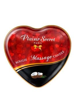 Масажна свічка сердечко Plaisirs Secrets Coconut Кокос (35 мл) зображення