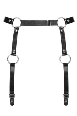Пояс для панчіх із еко-шкіри Obsessive A741 garter belt black, розмір O/S зображення