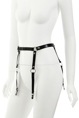 Пояс для панчіх із еко-шкіри Obsessive A741 garter belt black, розмір O/S зображення