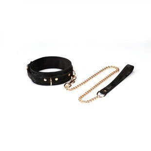 Нашийник з повідцем Liebe Seele Boudoir Amor Collar with Leash Black зображення
