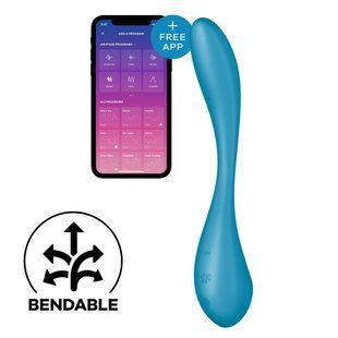 Універсальний гнучкий смарт-вібратор із фіксацією положення Satisfyer G-Spot Flex 5+ Petrol (діаметр 2,6 см) зображення