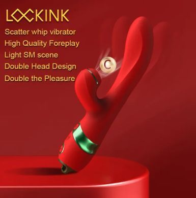 Вібратор-кролик з флогером LOCKINK SEVANDA Whip Vibrating Massage Wand Red&Green зображення