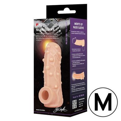 Насадка на член с отверстием для мошонки Kokos Nude Sleeve NS 002, размер M картинка