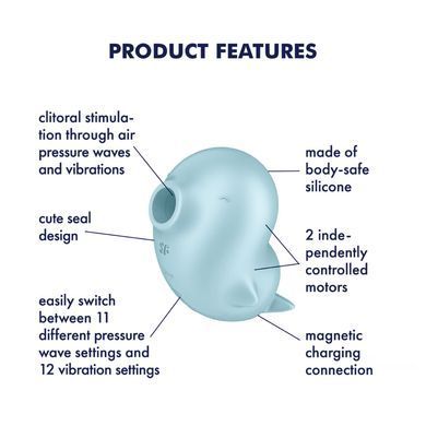 Вакуумний кліторальний стимулятор з вібрацією Satisfyer Sassy Seal зображення