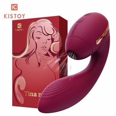 Вакуумний вагінально-кліторальний вібратор Kistoy Tina Mini Violet (діаметр 3,2 см) зображення