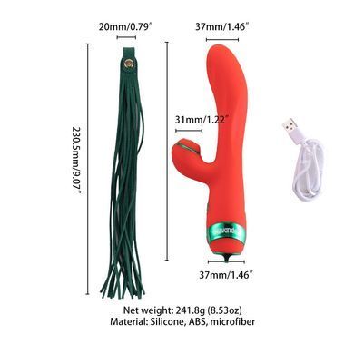 Вібратор-кролик з флогером LOCKINK SEVANDA Whip Vibrating Massage Wand Red&Green зображення