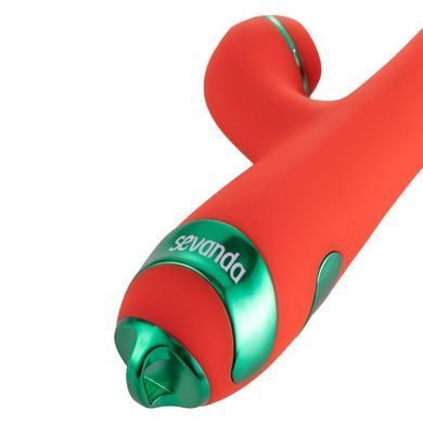 Вібратор-кролик з флогером LOCKINK SEVANDA Whip Vibrating Massage Wand Red&Green зображення