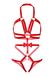 Сексуальная портупея-тедди Leg Avenue Studded O-ring harness teddy Red, размер S картинка 3