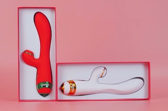 Вібратор-кролик з флогером LOCKINK SEVANDA Whip Vibrating Massage Wand Red&Green зображення