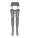 Сексуальные чулки с поясом Obsessive Garter stockings S206 black, размер S/M/L картинка 3