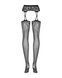 Сексуальные чулки с поясом Obsessive Garter stockings S206 black, размер S/M/L картинка 4