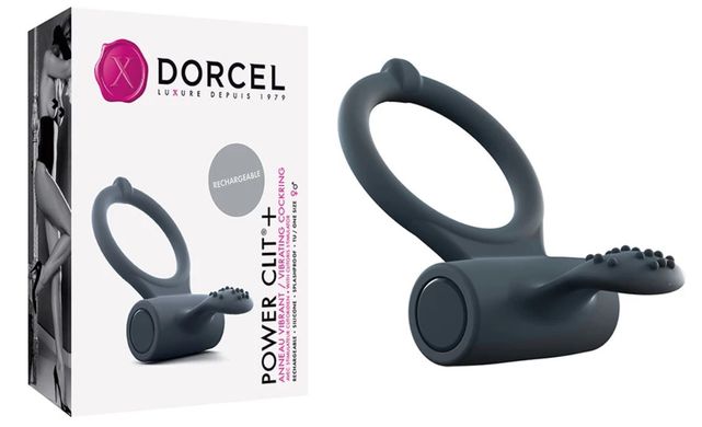 Ерекційне віброкільце з язичком Dorcel Power Clit Plus (USB зарядка) зображення