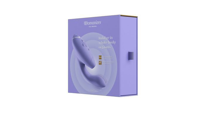 Подвійний вакуумний кліторальний стимулятор з вібрацією Womanizer Duo 2 Lilac (діаметр 3,8 см) зображення