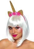 Фото Обруч &ndash; единорог с цветами Leg Avenue Golden unicorn flower headband