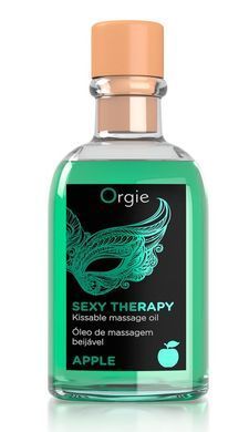 Набор для массажа: съедобное разогревающее масло + перышко Orgie Sexy Therapy Apple, яблоко (100 мл) картинка