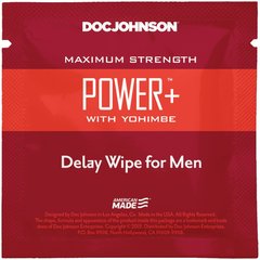 Пролонгирующая салфетка Doc Johnson Power+ Delay Wipe For Men с экстрактом йохимбе (7х7 см) картинка