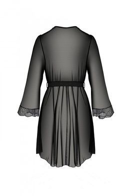 Пеньюар із ажурним декором Passion AMBERLY PEIGNOIR black, розмір L/XL зображення