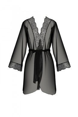 Пеньюар із ажурним декором Passion AMBERLY PEIGNOIR black, розмір L/XL зображення