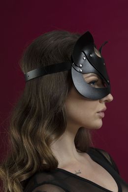 Шкіряна маска кішечки Feral Feelings Catwoman Mask, чорна зображення