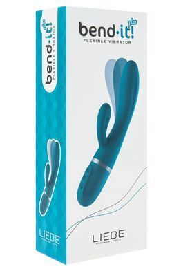 Гнучкий вібратор-кролик на батарейках Liebe Bend It Plus Ocean Blue (діаметр 3,1 см) зображення