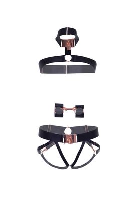 Комплект атласных ремней для бондажа Leg Avenue Satin elastic harness O/S картинка