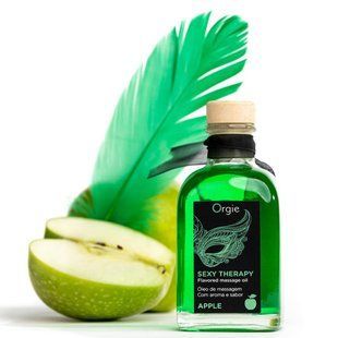 Набір для масажу: їстівна розігрівальна олія + пір&rsquo;їнка Orgie Sexy Therapy Apple, яблуко (100 мл) зображення
