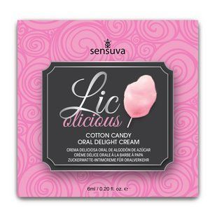 Пробник гелю для мінету Sensuva Lic-o-licious Cotton Candy, солодка вата (6 мл) зображення