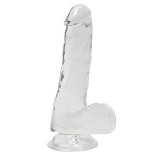 Прозрачный фаллоимитатор с присоской и мошонкой Alive Jelly Dildo Pepito (длина 15,5 см) картинка